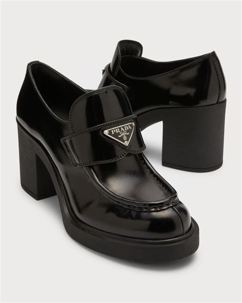 prada milano chocolate|prada chocolate flow heeled loafers.